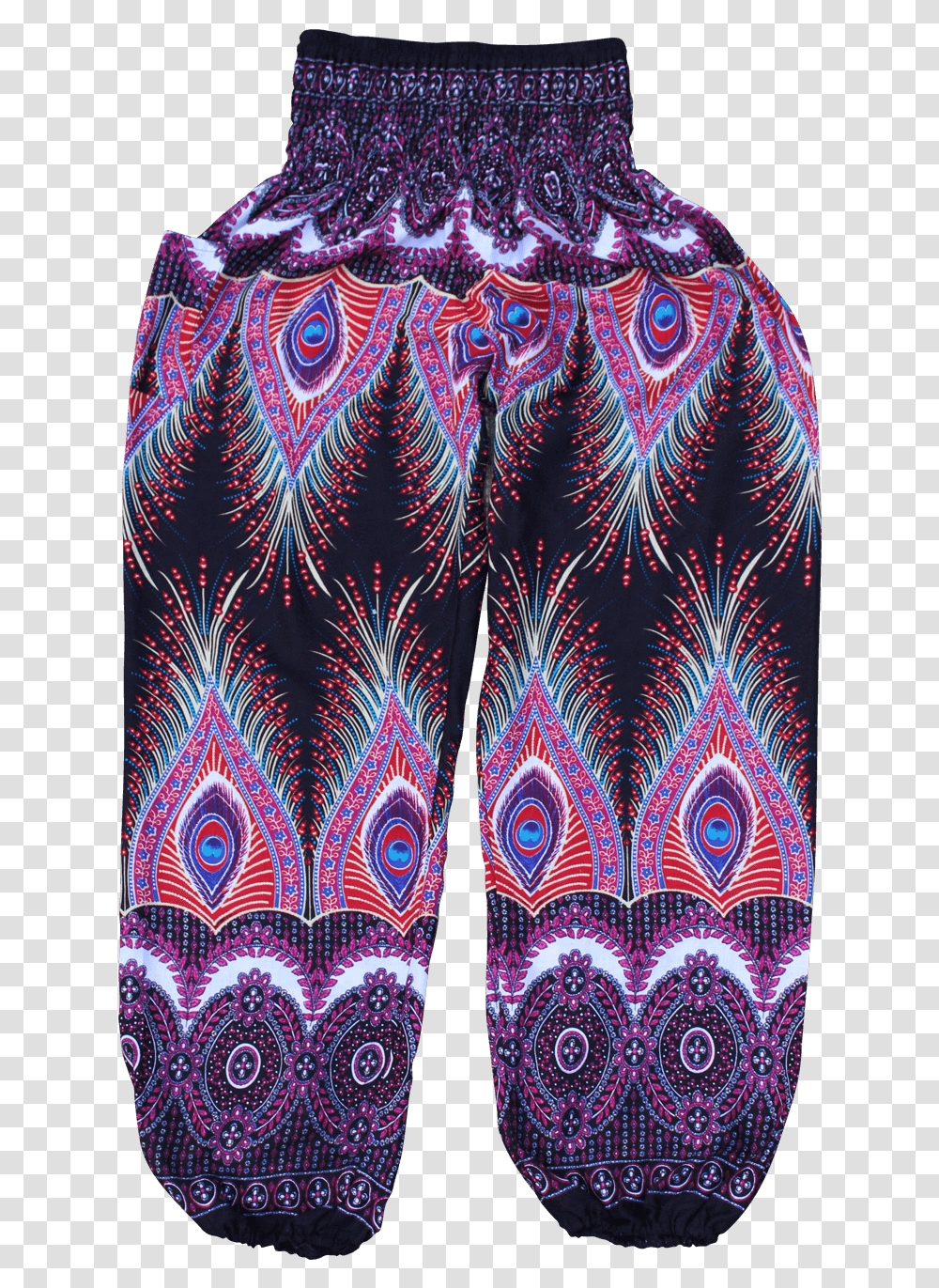 Black Flare Harem Pants From Bohemian Island Short Thai Harem Pants, Pattern, Ornament, Fractal, Rug Transparent Png