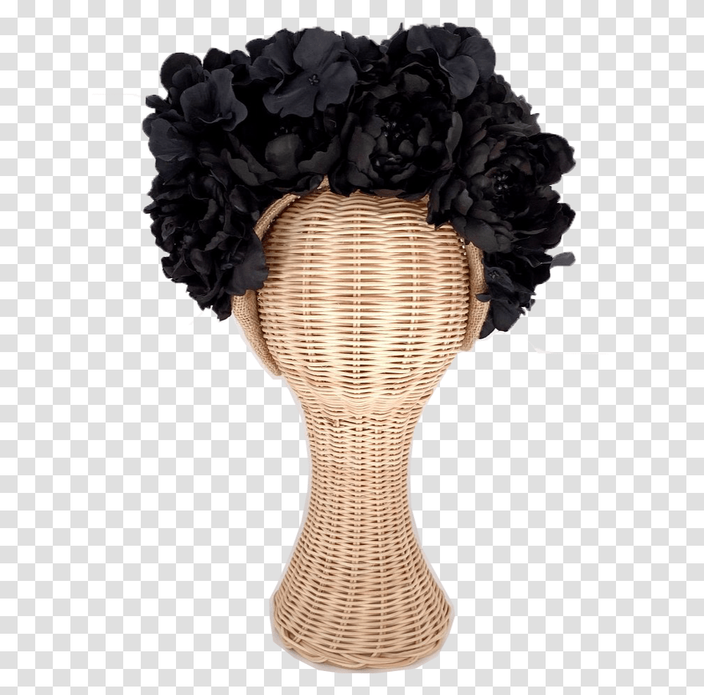Black Floral Crown Hair Design, Clothing, Apparel, Lamp, Lampshade Transparent Png