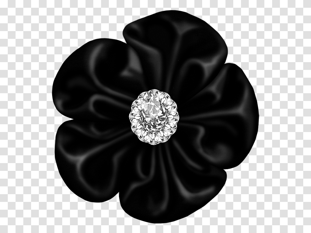 Black Flower Black Bow With Diamond Background, Gemstone, Jewelry, Accessories, Accessory Transparent Png