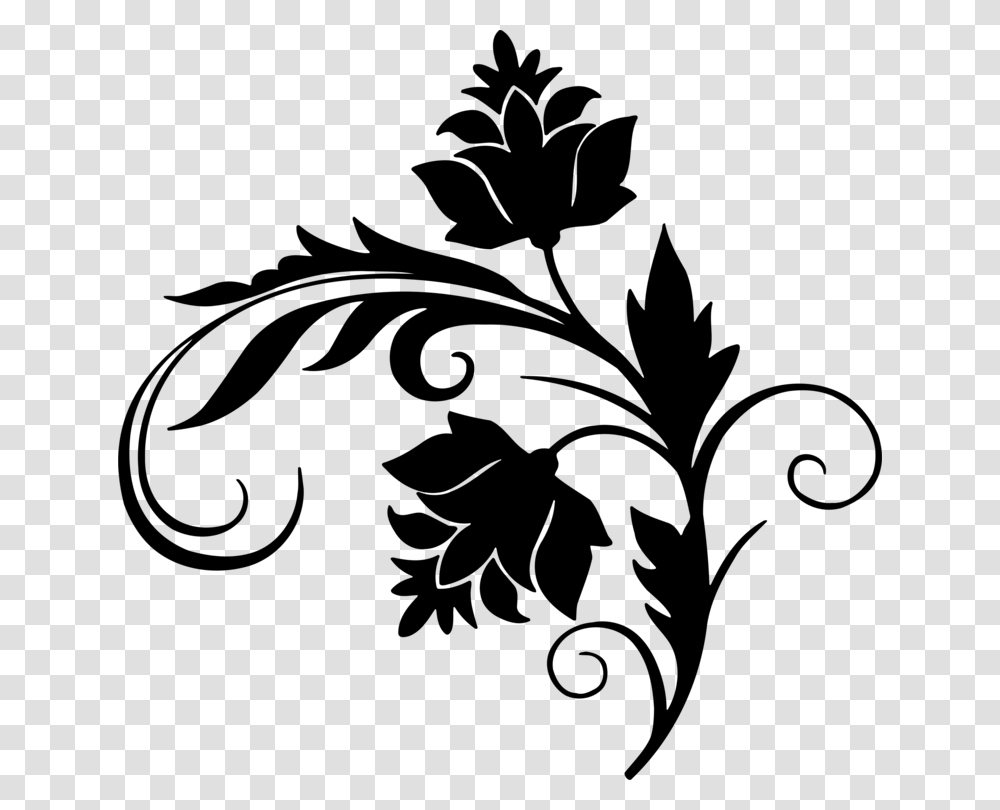 Black Flower Silhouette Clip Art, Gray, World Of Warcraft Transparent Png