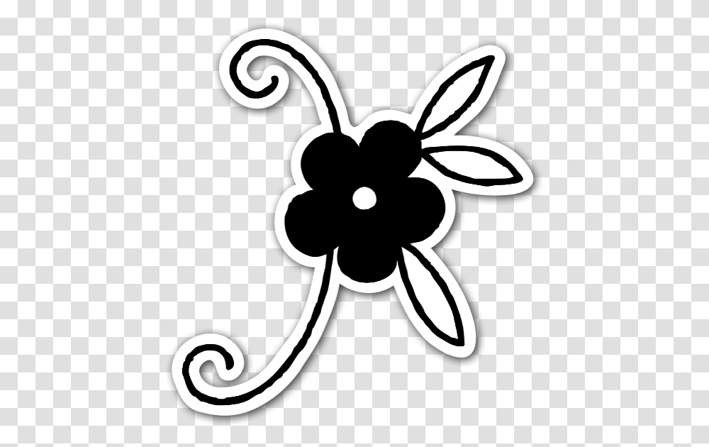 Black Flower Stickerapp Clip Art, Stencil, Graphics, Floral Design, Pattern Transparent Png
