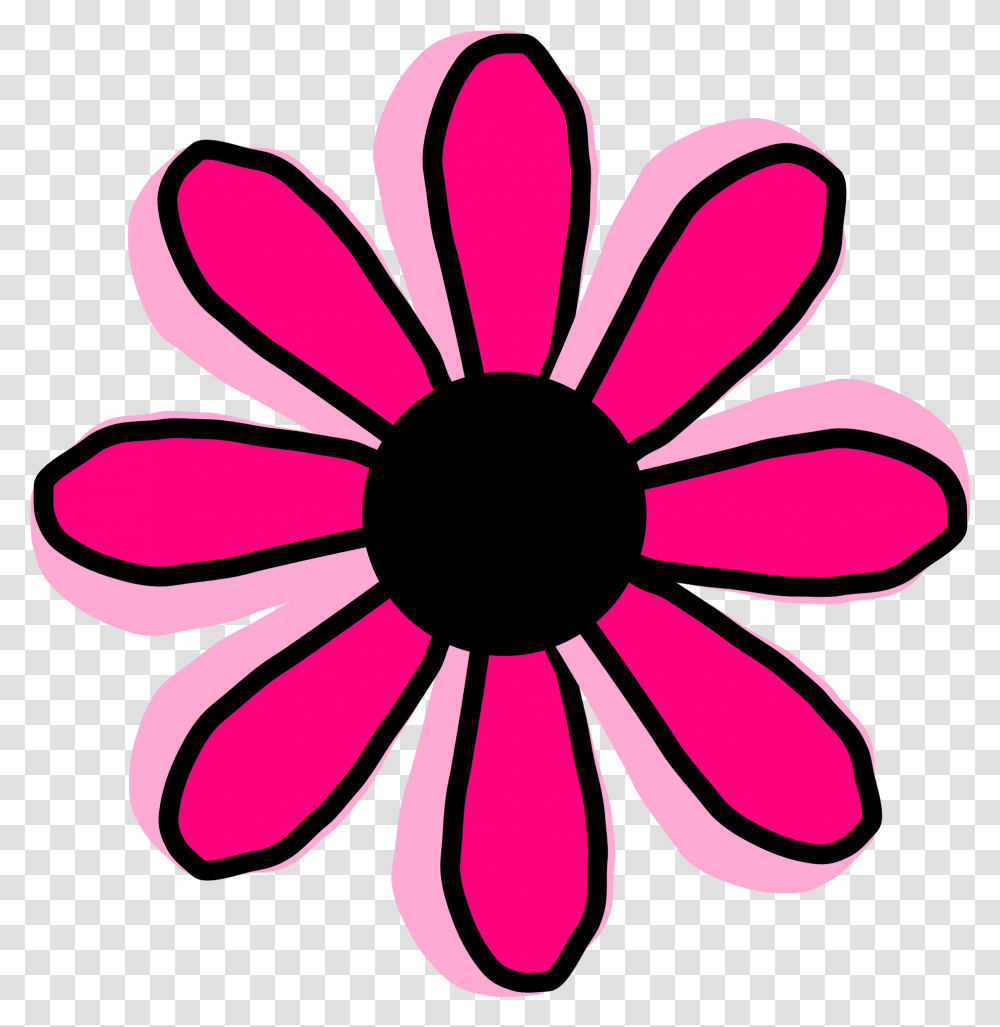 Black Flower With The Pink Petals Clipart Free Image Clip Art, Daisy, Plant, Daisies, Blossom Transparent Png