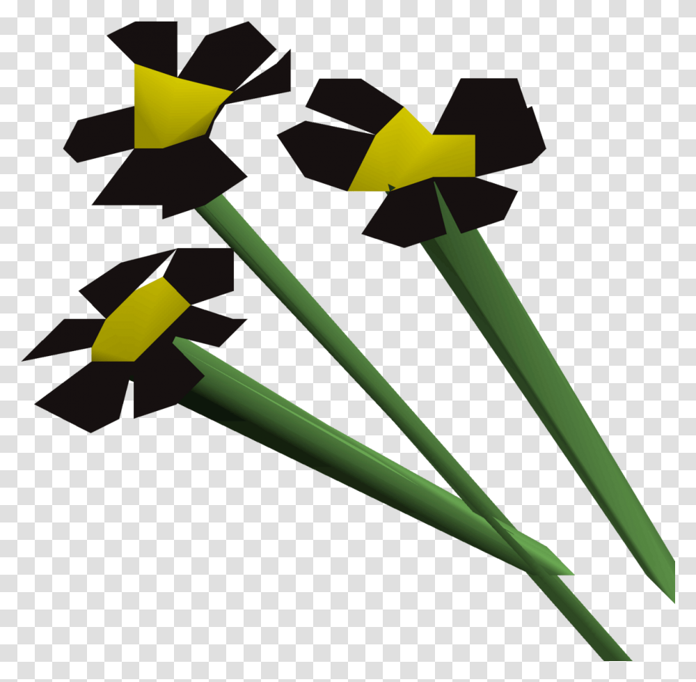 Black Flowers Osrs Flower Black, Daffodil, Plant, Blossom Transparent Png