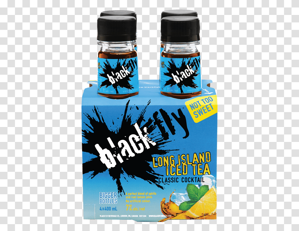 Black Fly Long Island Iced Tea 4 X 400 Ml Black Fly Iced Tea, Jar, Advertisement, Poster, Paper Transparent Png