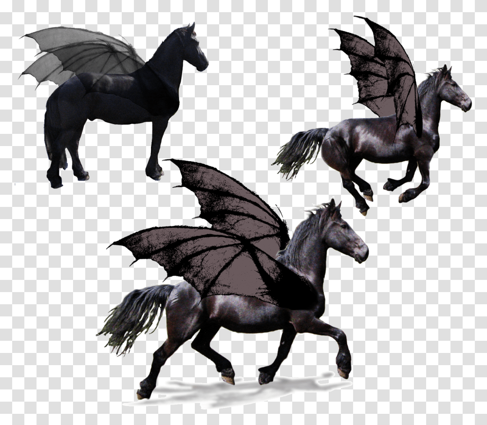 Black Flying Horse Pegasus Horse, Statue, Sculpture, Art, Mammal Transparent Png