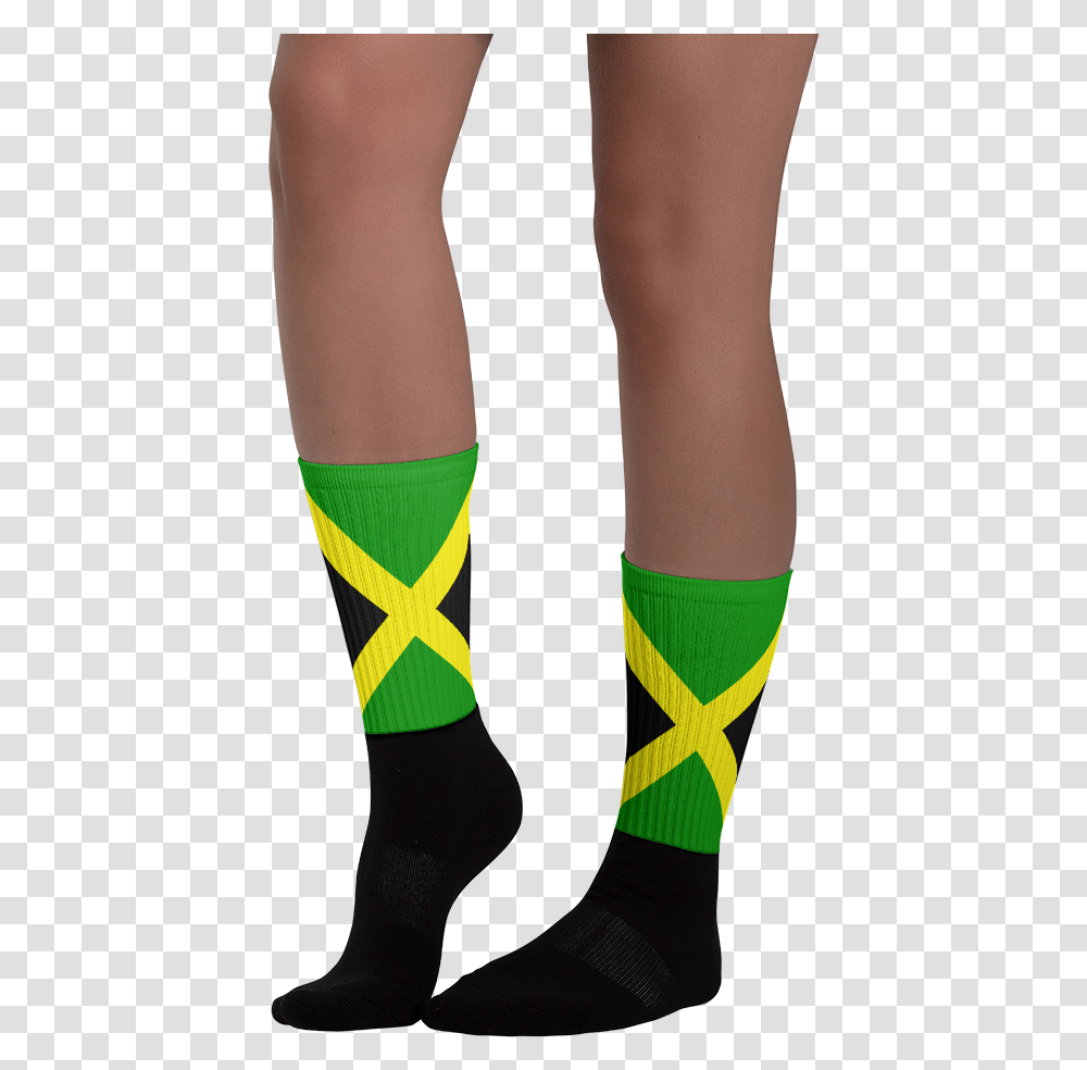Black Foot Socks Jamaican Flag Socks, Apparel, Shoe, Footwear Transparent Png