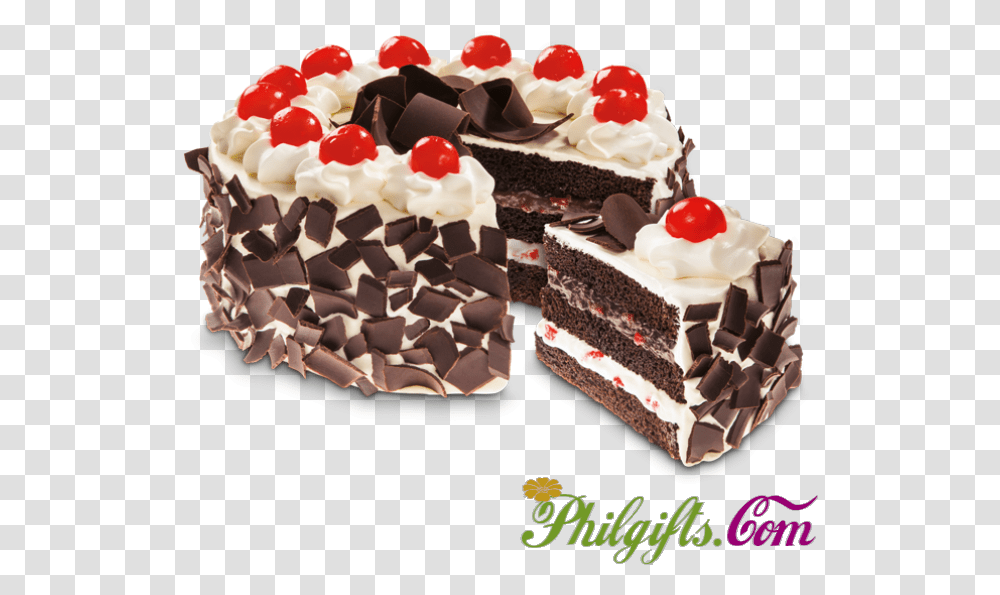 Black Forest Cake Black Forest Red Ribbon, Cream, Dessert, Food, Birthday Cake Transparent Png