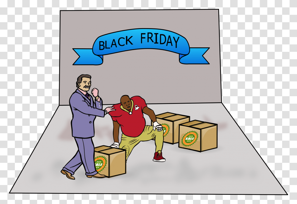 Black Friday Shoppers Clip Arts Clip Art, Person, Box, Carton, Cardboard Transparent Png