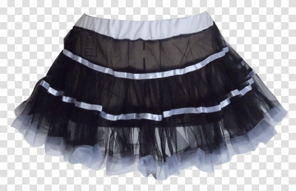 Black Frilly Petticoat With White Lace Trim Dance Skirt, Clothing, Apparel Transparent Png