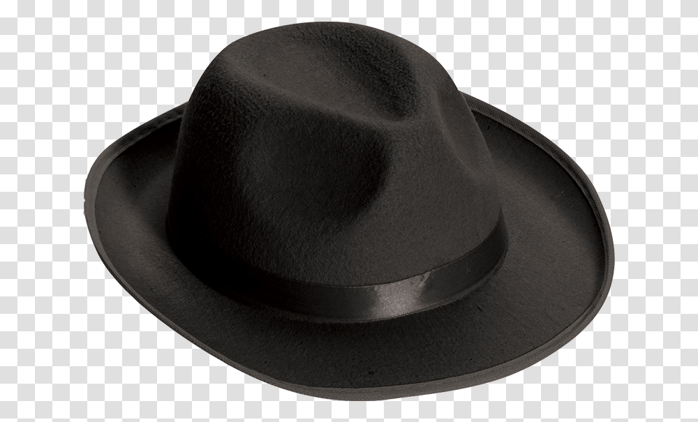 Black Gangster Hat Fedora, Clothing, Apparel, Cowboy Hat, Sun Hat Transparent Png