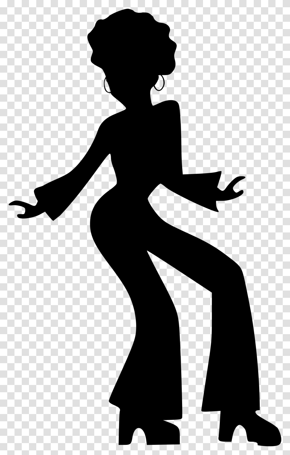 Black Girl Dancing Disco Girl Silhouette, Gray, World Of Warcraft Transparent Png