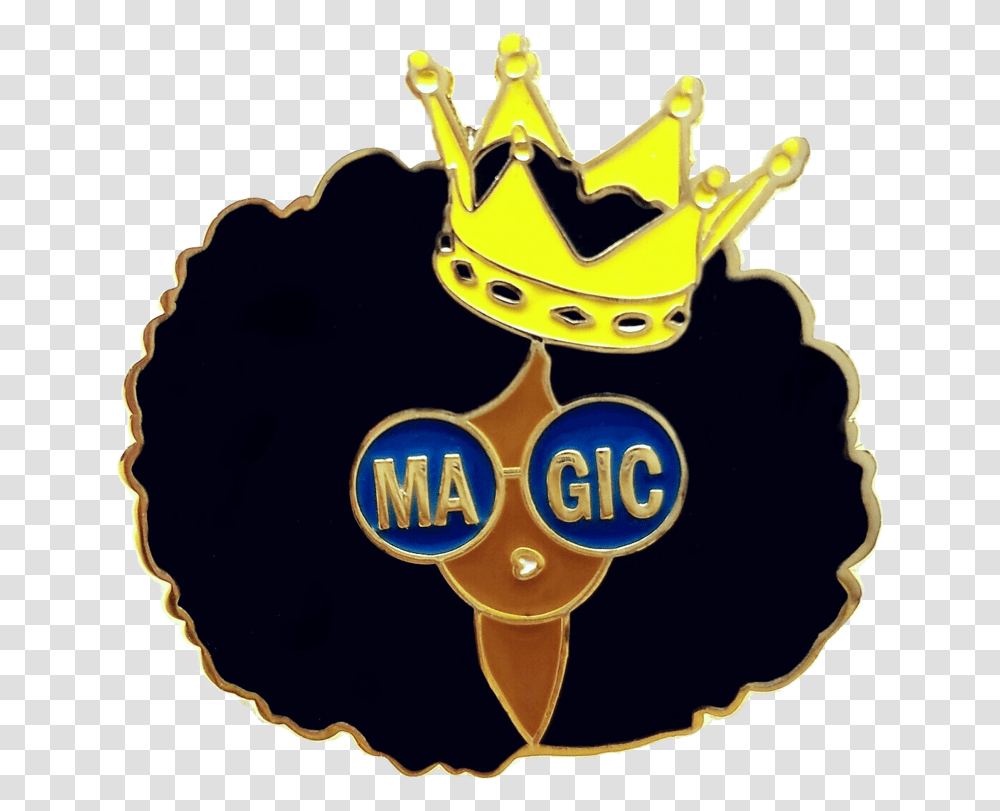 Black Girl Magic Gold Pin Black Girl Magic Pins, Logo, Symbol, Animal, Buffalo Transparent Png