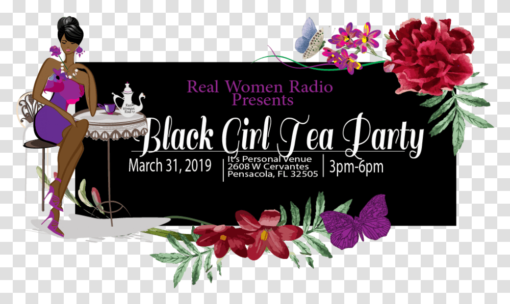 Black Girl Tea Party, Plant, Person, Flower Transparent Png