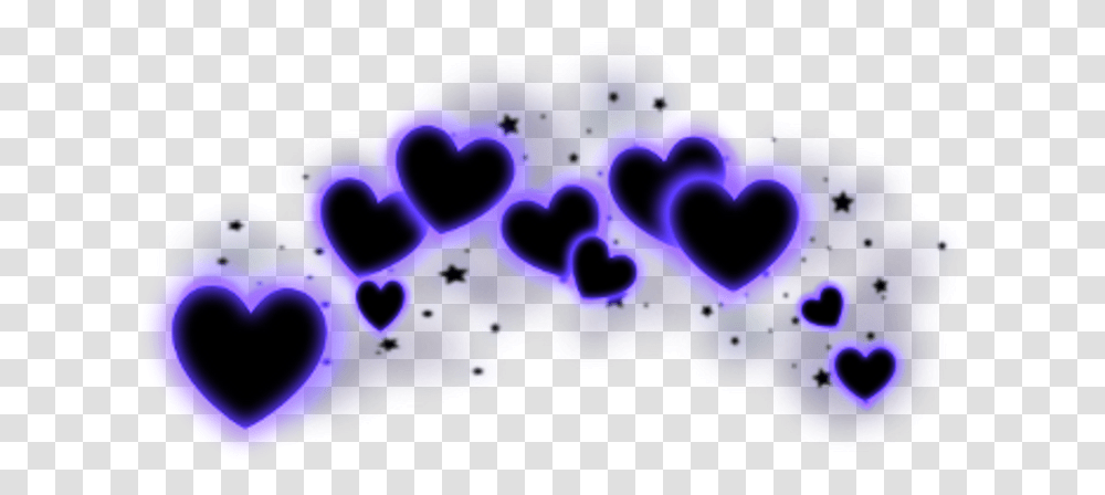 Black Glowing Hearts, Neon, Light, Purple, Birthday Cake Transparent Png