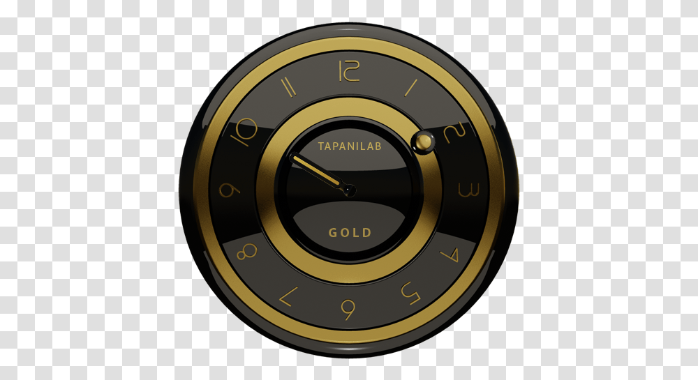Black Gold Clock Widget Solid, Clock Tower, Architecture, Building, Gauge Transparent Png