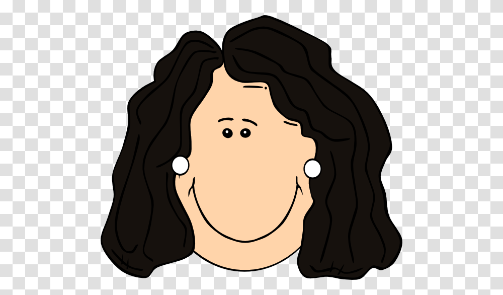Black Hair Clipart Mom, Face, Head, Cushion, Drawing Transparent Png