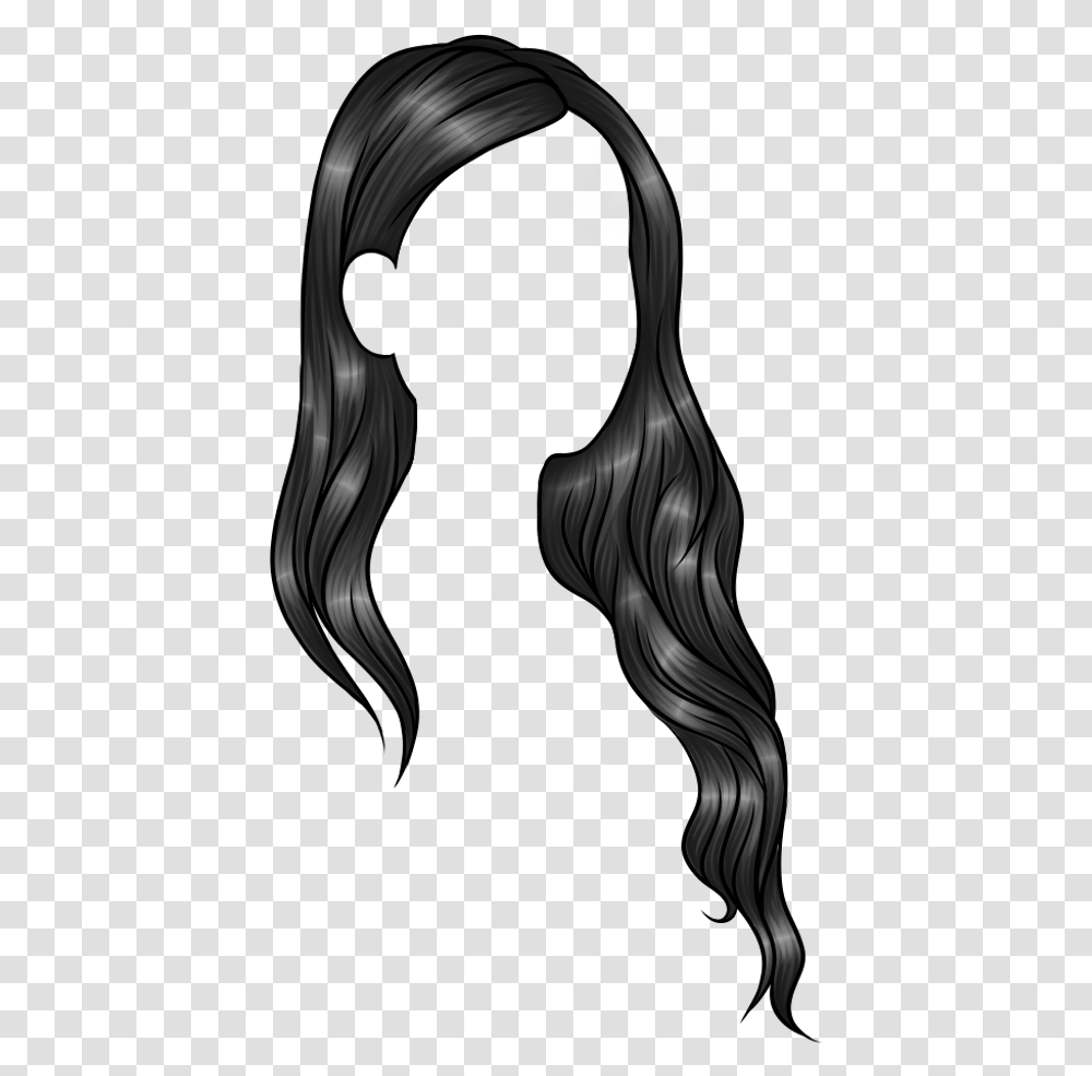 Black Hair Coloring Wig Hairstyle Female Anime Hair, Smoke Transparent Png