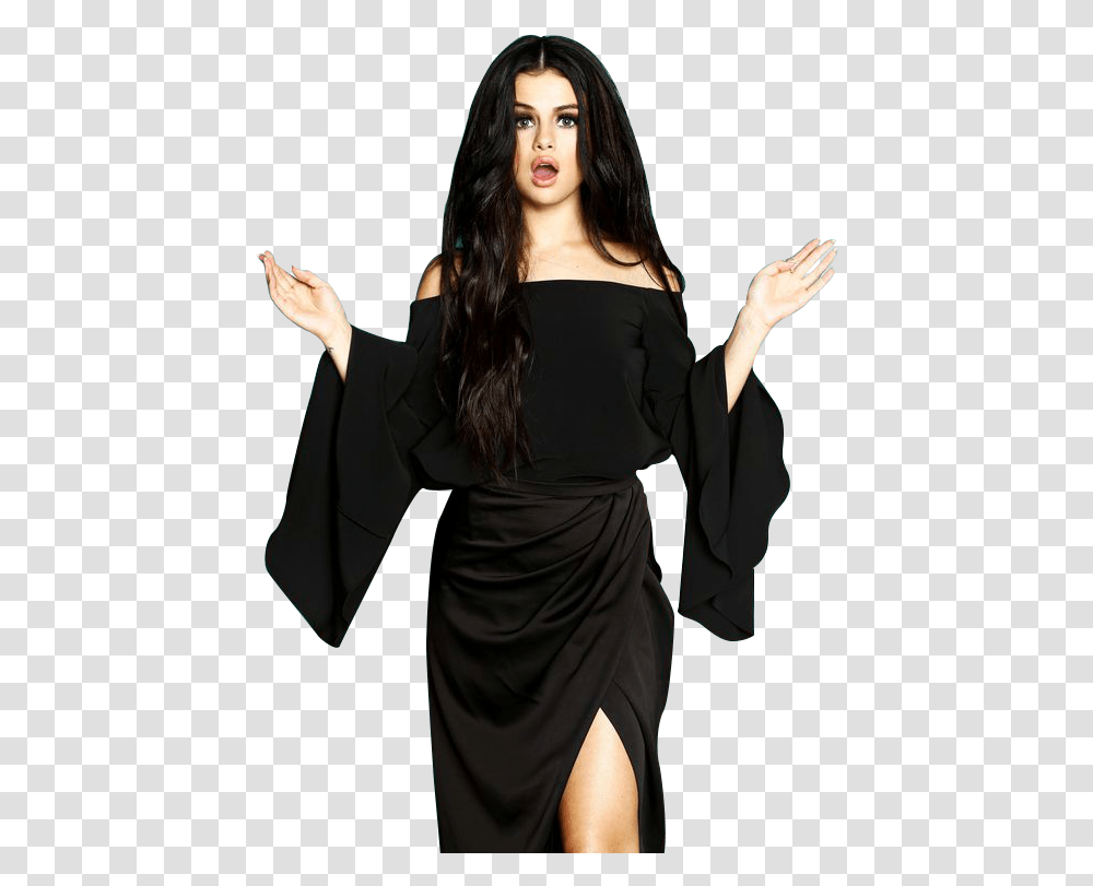 Black Hair Model Selena Gomez, Female, Person, Sleeve Transparent Png