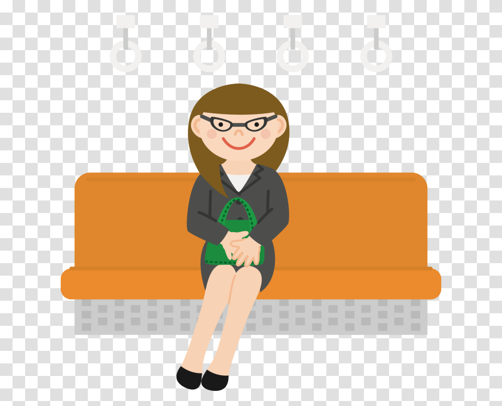 Black Hairhumangirl Clip Art, Person, Furniture, Couch, Sitting Transparent Png