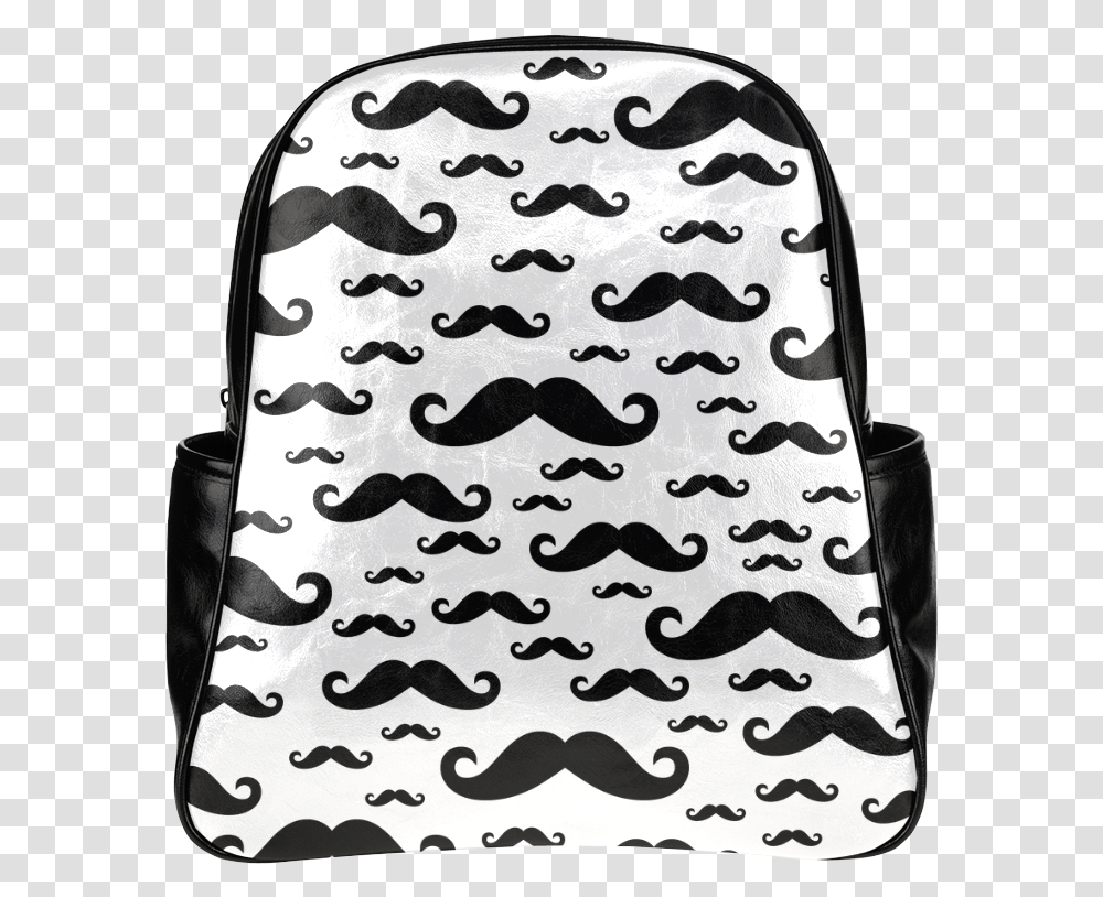 Black Handlebar Mustache Moustache Pattern Multi Pockets Mosstache Bags, Birthday Cake, Food, Rug Transparent Png
