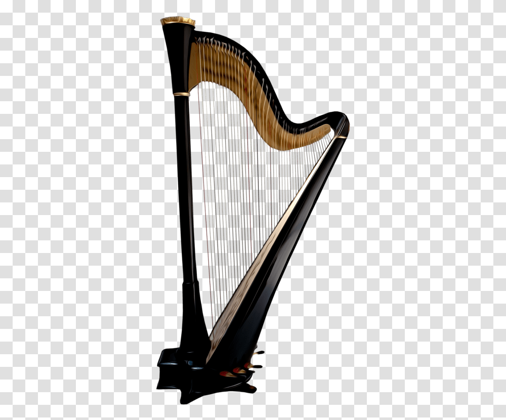 Black Harp Harp Background, Musical Instrument Transparent Png
