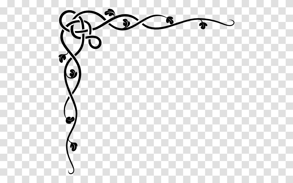 Black Heart And Bows Corner Borders Celtic Vine Corner Clip Art, Floral Design, Pattern, Stencil Transparent Png