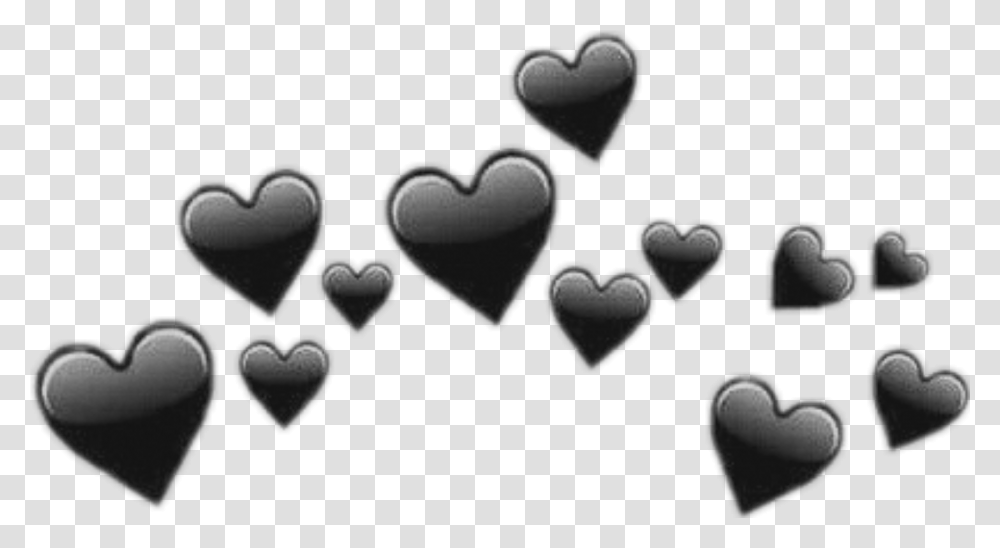Black Heart Black Heart Emoji, Cushion, Plectrum Transparent Png