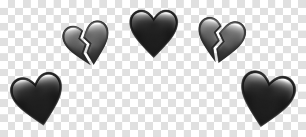 Black Heart Crown Emoji Black Heart Black Heart Emoji Crown, Light, Pillow, Cushion Transparent Png