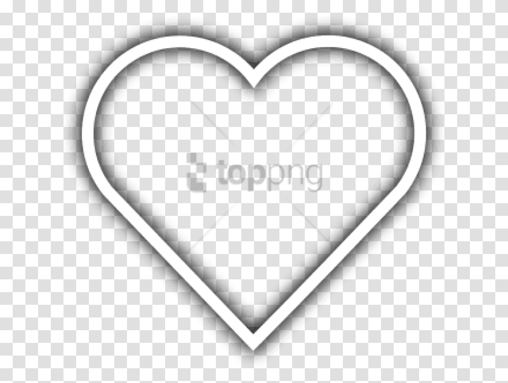 Black Heart Outline White Heart Icon, Label, Stencil Transparent Png