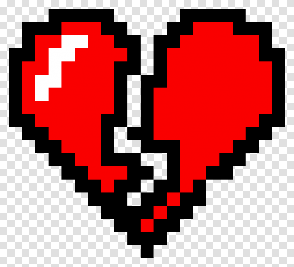 Black Heart Pixel Art Clipart Minecraft Broken Heart Pixel Art, First Aid, Pillow, Cushion, Pac Man Transparent Png