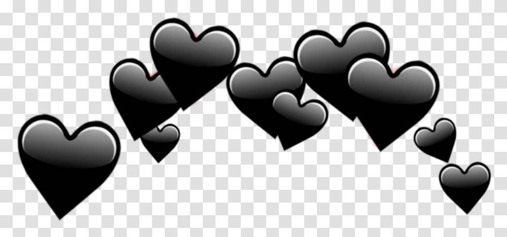 Black Hearts Crown Blackhearts Tumblr Overlay Edit Cute Black Hearts, Text, Outdoors, Photography, Alphabet Transparent Png