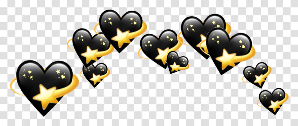 Black Hearts Heart Crown Crowns Emoji Black Heart Emoji Aesthetic, Pac Man, Wasp, Bee, Insect Transparent Png