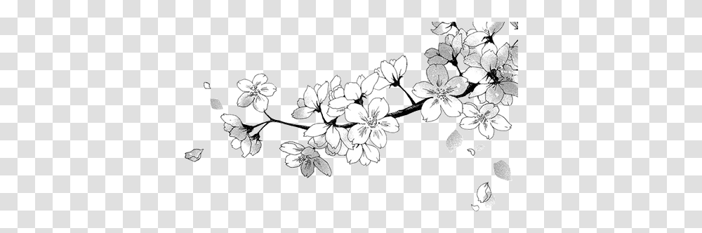 Black Hearts Tumblr Flowers Manga, Graphics, Floral Design, Pattern, Plant Transparent Png