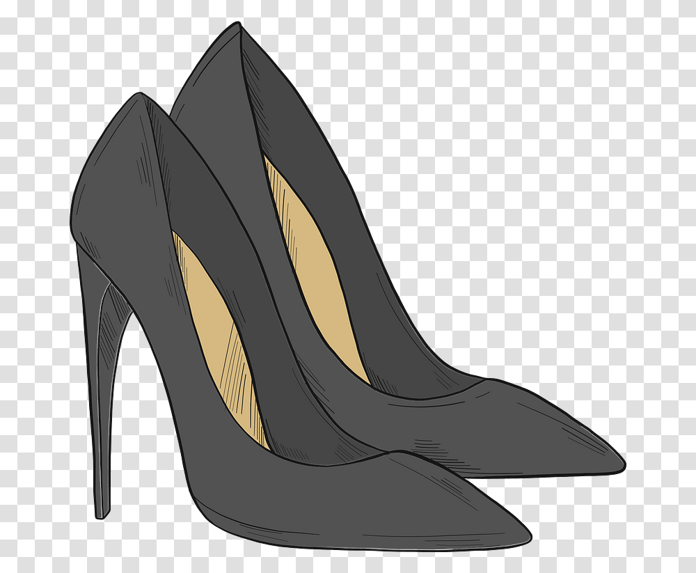 Black High Heels Clipart Basic Pump, Apparel, Shoe, Footwear Transparent Png