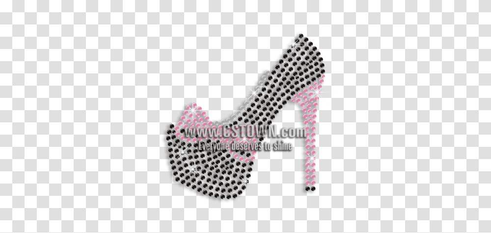 Black High Heels With Pink Ribbon Hotfix Crystal Transfer Think, Apparel, Footwear, Shoe Transparent Png