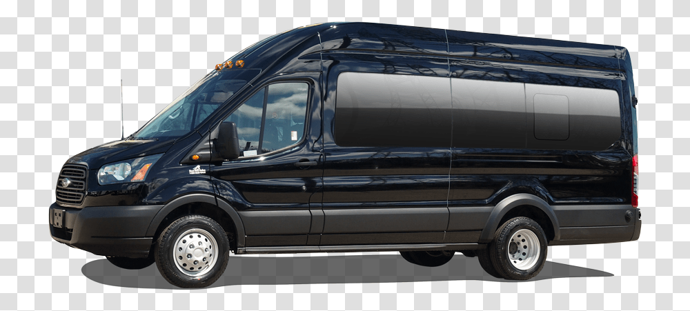 Black High Roof Transit Ford Shuttle Van Black, Vehicle, Transportation, Caravan, Bus Transparent Png