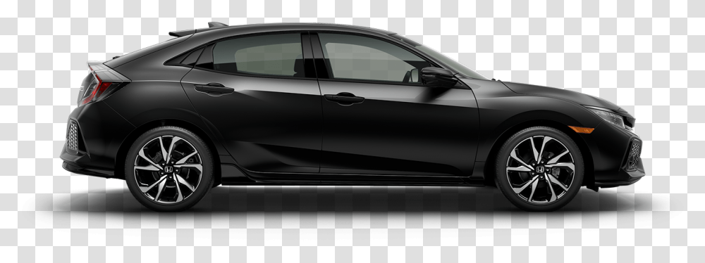 Black Honda Civic Hatchback, Sedan, Car, Vehicle, Transportation Transparent Png