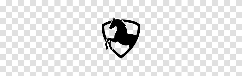 Black Horse Part In A Shield Outline Pngicoicns Free Icon, Silhouette, Stencil, Leisure Activities Transparent Png