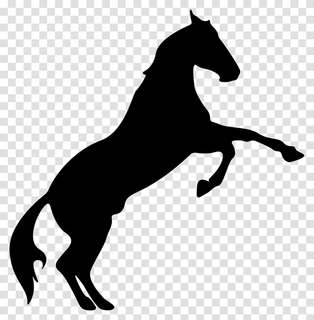 Black Horse Silhouette Rearing, Stencil, Dog, Pet, Canine Transparent Png