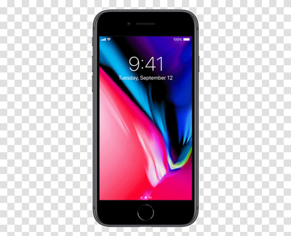 Black Iphone 8 Plus Front, Mobile Phone, Electronics, Cell Phone Transparent Png