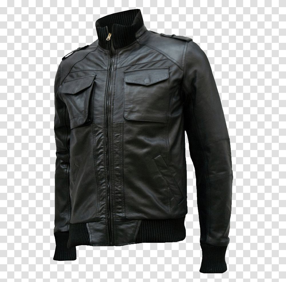 Black Jacket Pic Black Leather Bomber Jackets Mens, Apparel, Coat, Leather Jacket Transparent Png