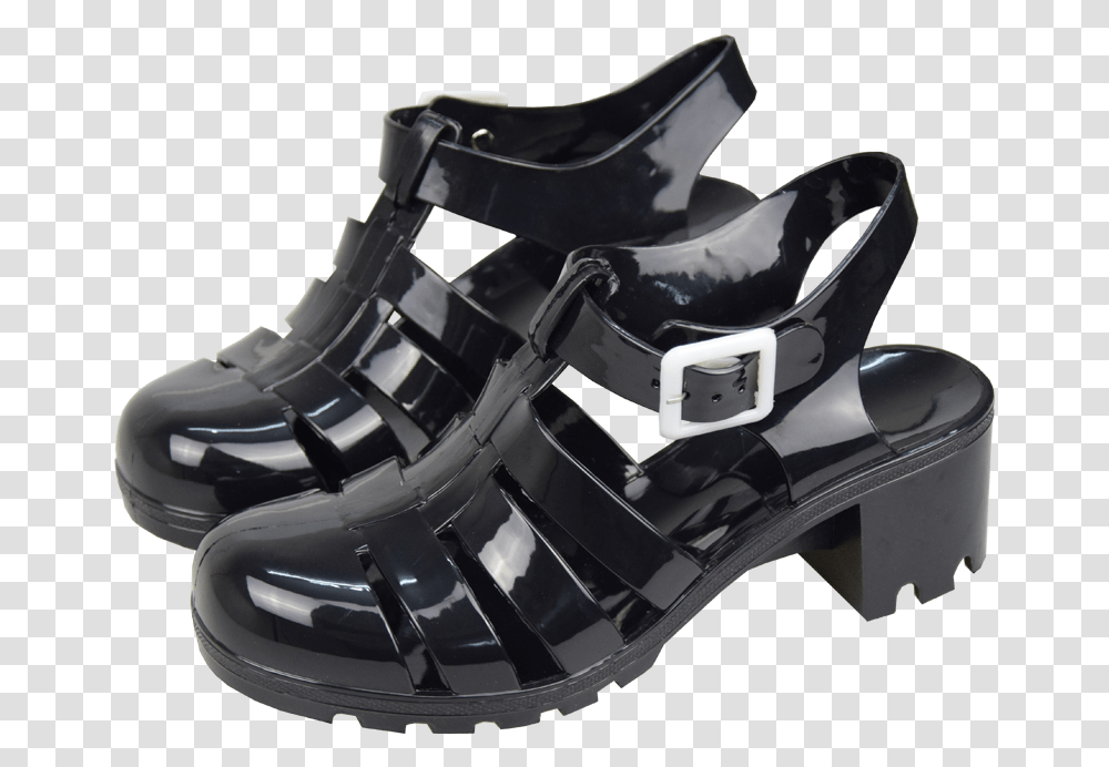 Black Jelly Sandals Fisherman Sandal, Apparel, Footwear, Helmet Transparent Png