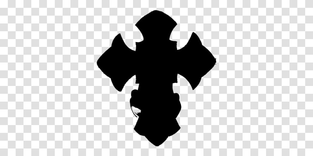 Black Jesus Cross Tattoo Clipart Cross Silhouette Clipart, Leaf, Plant, Stencil Transparent Png