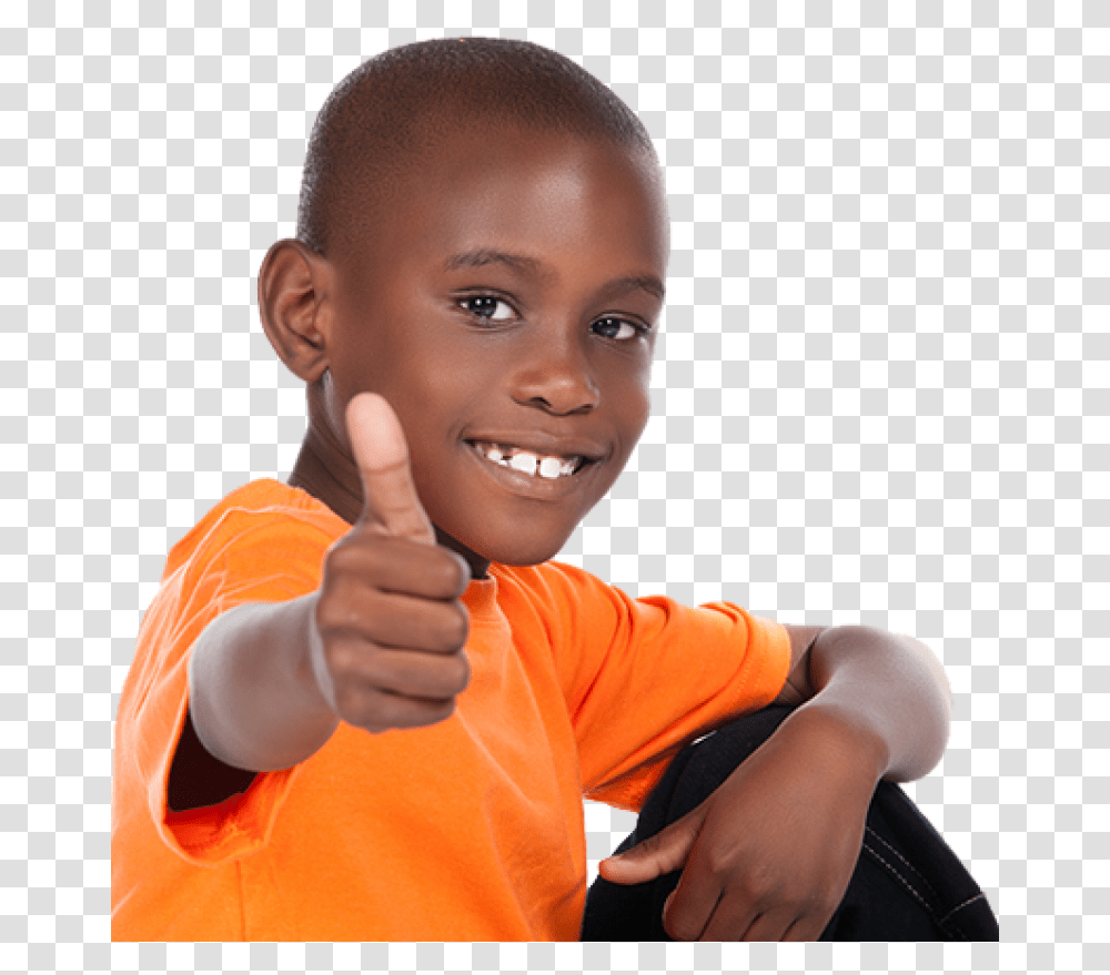 Black Kid Thumbs Up Image Black Kid, Finger, Person Transparent Png