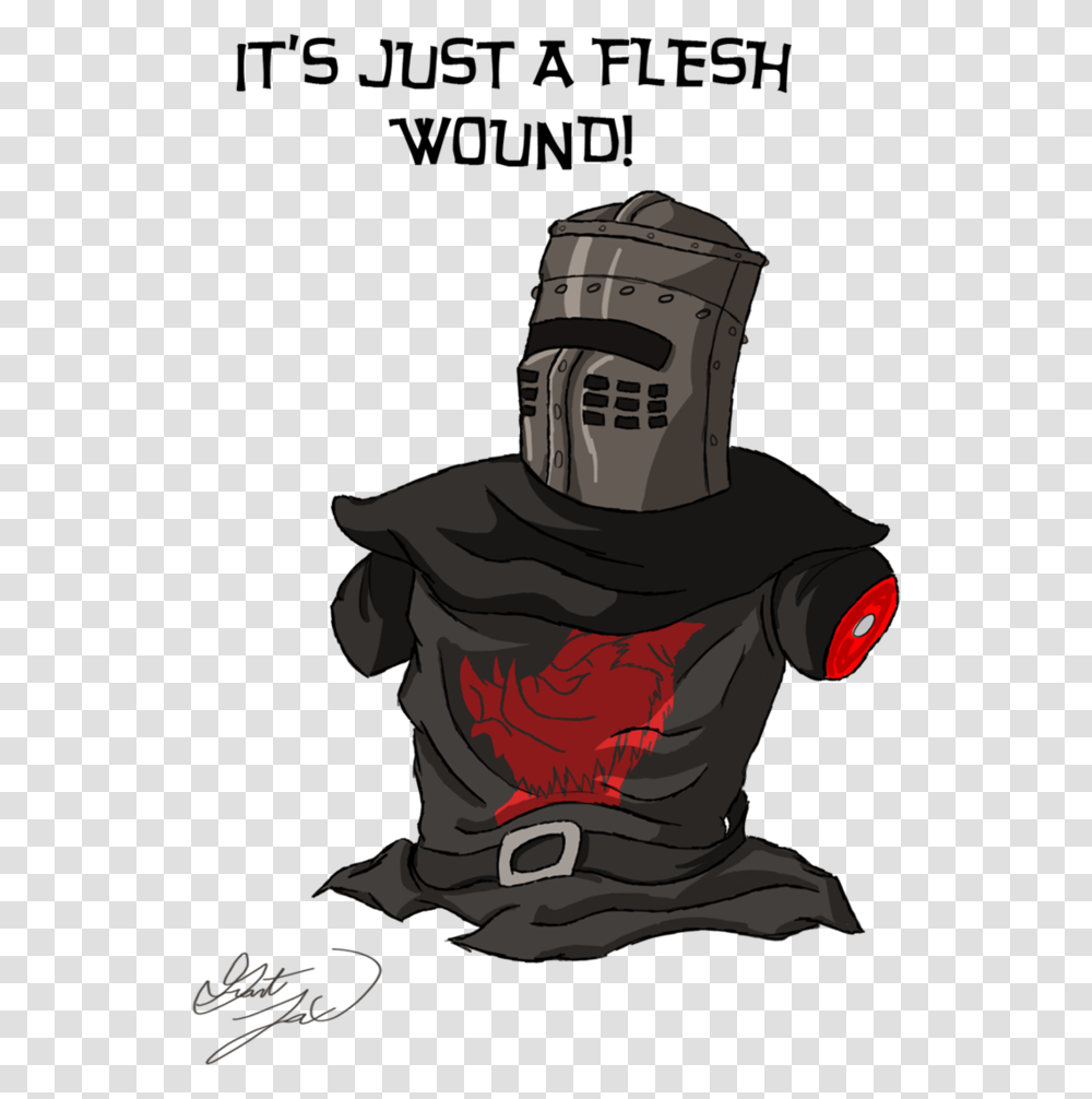 Black Knight It's Just A Flesh Wound, Helmet, Apparel, Person Transparent Png