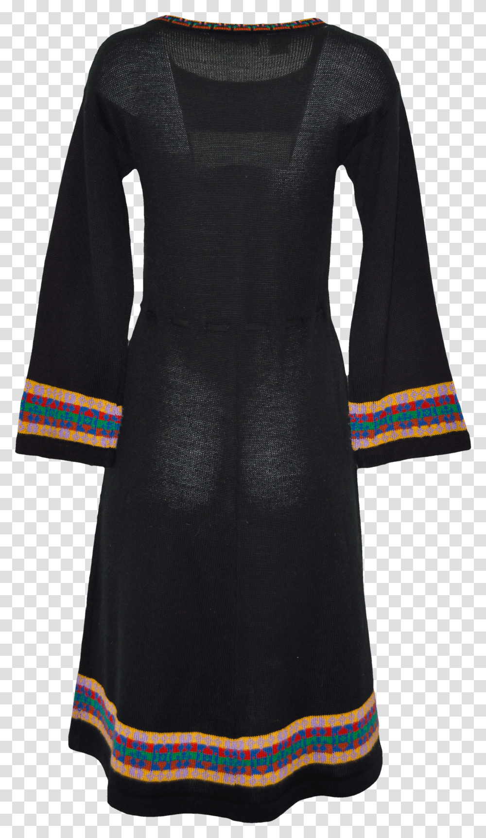 Black Knit Dress With Colorful Tassels By Milanse Dress Day Dress Transparent Png