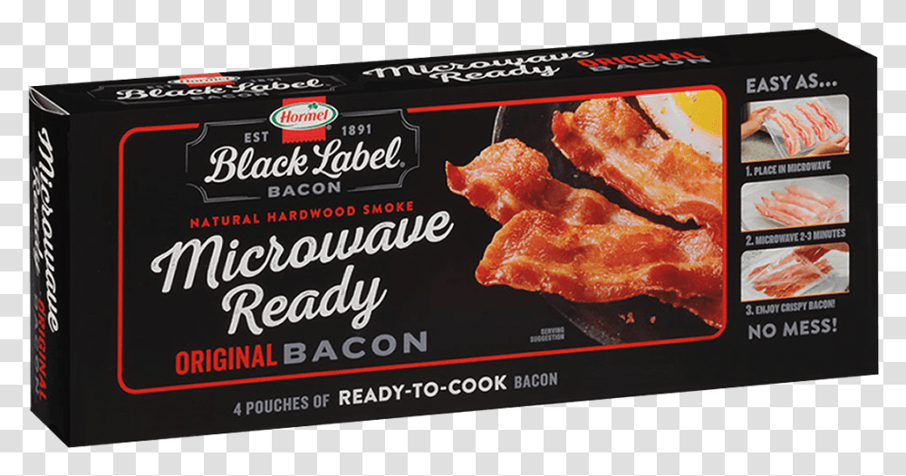Black Label Microwave Ready Bacon, Pork, Food, Menu Transparent Png