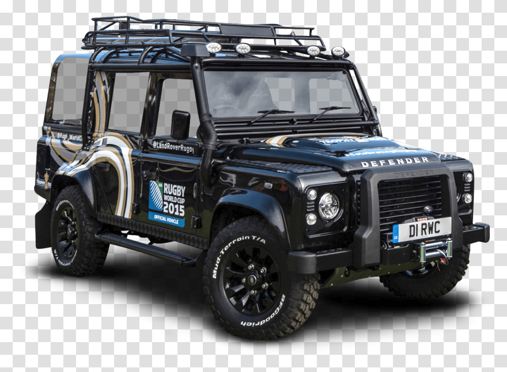 Black Land Rover Defender Car Bushwacker Fender Flares Jeep, Vehicle, Transportation, Automobile, Roof Rack Transparent Png