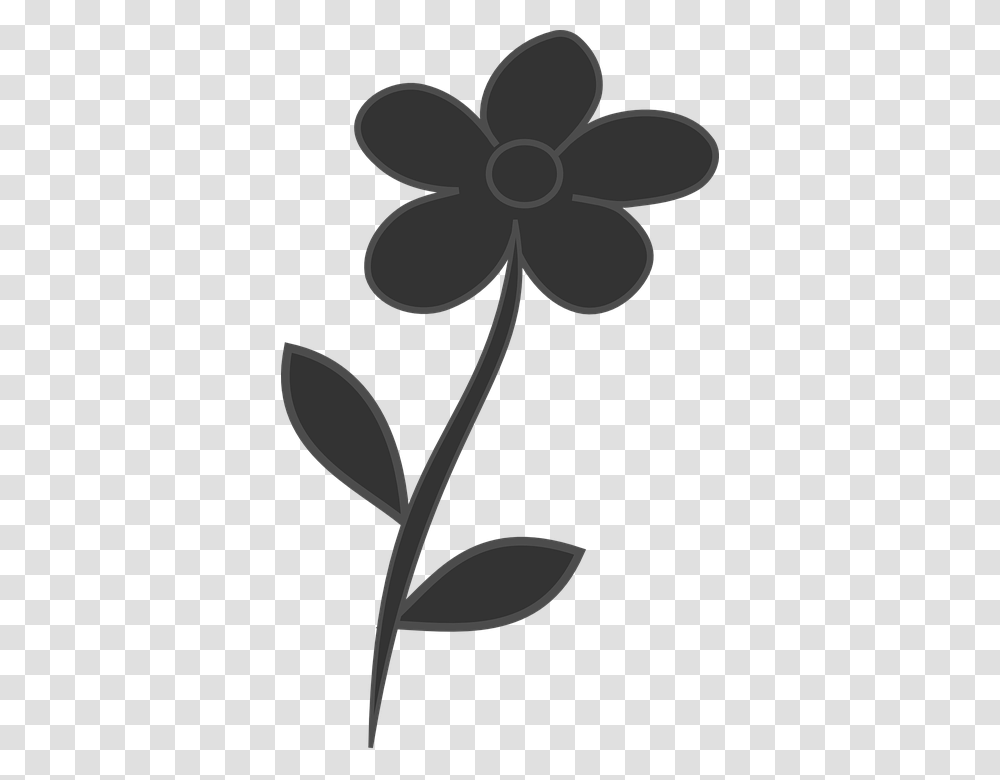 Black Leaf Flower Flora, Pin, Machine Transparent Png