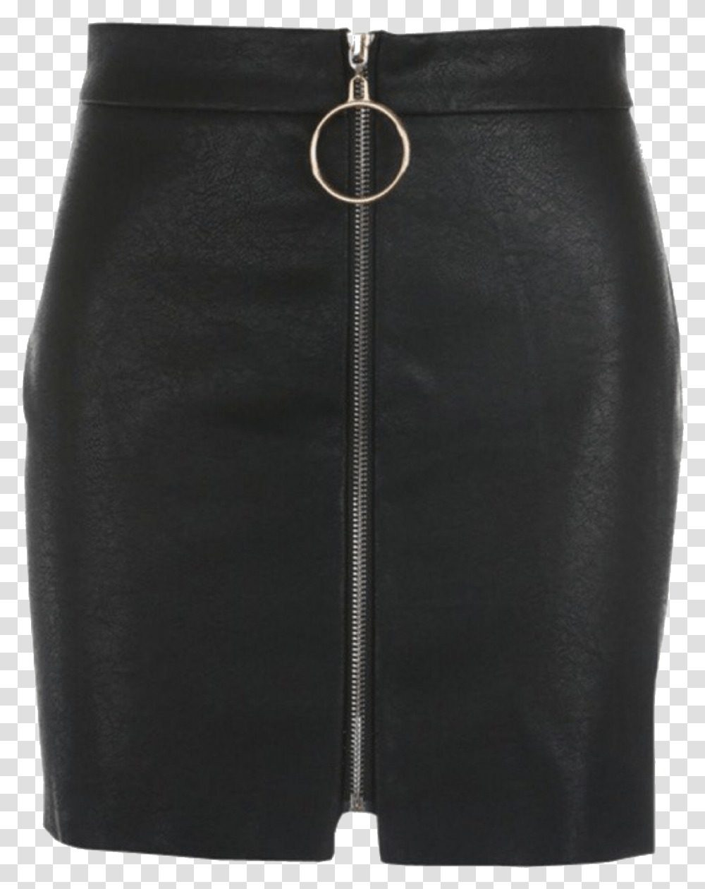 Black Leather Skirt Polyvore, Apparel, Hip, Zipper Transparent Png